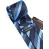 imageHISDERN Mens Tie Striped Ties and Handkerchief Set Business Formal Woven Pocket Square Wedding College Stripe NecktieAblue Black2