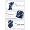 imageHISDERN Mens Tie Striped Ties and Handkerchief Set Business Formal Woven Pocket Square Wedding College Stripe NecktieAblue Black2
