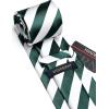imageHISDERN Mens Tie Striped Ties and Handkerchief Set Business Formal Woven Pocket Square Wedding College Stripe NecktieAgreen White