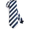 imageHISDERN Mens Tie Striped Ties and Handkerchief Set Business Formal Woven Pocket Square Wedding College Stripe NecktieAnavy Blue White
