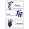 imageHISDERN Mens Tie Striped Ties and Handkerchief Set Business Formal Woven Pocket Square Wedding College Stripe NecktieAnavy Blue White2