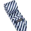 imageHISDERN Mens Tie Striped Ties and Handkerchief Set Business Formal Woven Pocket Square Wedding College Stripe NecktieAnavy Blue White2