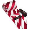 imageHISDERN Mens Tie Striped Ties and Handkerchief Set Business Formal Woven Pocket Square Wedding College Stripe NecktieAred White