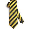 imageHISDERN Mens Tie Striped Ties and Handkerchief Set Business Formal Woven Pocket Square Wedding College Stripe NecktieAyellow Black
