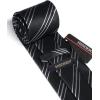 imageHISDERN Mens Tie Striped Ties and Handkerchief Set Business Formal Woven Pocket Square Wedding College Stripe NecktieB Black