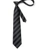 imageHISDERN Mens Tie Striped Ties and Handkerchief Set Business Formal Woven Pocket Square Wedding College Stripe NecktieB Black