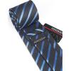 imageHISDERN Mens Tie Striped Ties and Handkerchief Set Business Formal Woven Pocket Square Wedding College Stripe NecktieBblack Blue