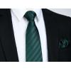 imageHISDERN Mens Tie Striped Ties and Handkerchief Set Business Formal Woven Pocket Square Wedding College Stripe NecktieBgreen Black