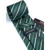 imageHISDERN Mens Tie Striped Ties and Handkerchief Set Business Formal Woven Pocket Square Wedding College Stripe NecktieBgreen3