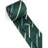imageHISDERN Mens Tie Striped Ties and Handkerchief Set Business Formal Woven Pocket Square Wedding College Stripe NecktieBgreen4