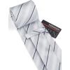 imageHISDERN Mens Tie Striped Ties and Handkerchief Set Business Formal Woven Pocket Square Wedding College Stripe NecktieBgrey White2