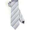imageHISDERN Mens Tie Striped Ties and Handkerchief Set Business Formal Woven Pocket Square Wedding College Stripe NecktieBgrey White2