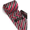 imageHISDERN Mens Tie Striped Ties and Handkerchief Set Business Formal Woven Pocket Square Wedding College Stripe NecktieBred Black