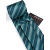 imageHISDERN Mens Tie Striped Ties and Handkerchief Set Business Formal Woven Pocket Square Wedding College Stripe NecktieBteal