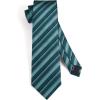 imageHISDERN Mens Tie Striped Ties and Handkerchief Set Business Formal Woven Pocket Square Wedding College Stripe NecktieBteal