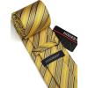 imageHISDERN Mens Tie Striped Ties and Handkerchief Set Business Formal Woven Pocket Square Wedding College Stripe NecktieByellow2
