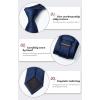 imageHISDERN Mens Tie Striped Ties and Handkerchief Set Business Formal Woven Pocket Square Wedding College Stripe NecktieC Navy Blue2