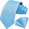 imageHISDERN Mens Tie Striped Ties and Handkerchief Set Business Formal Woven Pocket Square Wedding College Stripe NecktieCblue