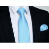 imageHISDERN Mens Tie Striped Ties and Handkerchief Set Business Formal Woven Pocket Square Wedding College Stripe NecktieCblue