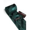 imageHISDERN Mens Tie Striped Ties and Handkerchief Set Business Formal Woven Pocket Square Wedding College Stripe NecktieCgreen