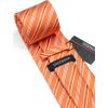 imageHISDERN Mens Tie Striped Ties and Handkerchief Set Business Formal Woven Pocket Square Wedding College Stripe NecktieCorange