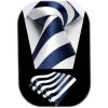 imageHISDERN Mens Tie Striped Ties and Handkerchief Set Business Formal Woven Pocket Square Wedding College Stripe NecktieAnavy Blue White