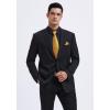 imageHISDERN Mens Dress Shirt with Tie Pocket Square Set Classic Button Down Shirt Matching Tie Long Sleeve ShirtsBlack Gold
