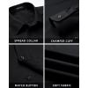 imageHISDERN Mens Dress Shirt with Tie Pocket Square Set Classic Button Down Shirt Matching Tie Long Sleeve ShirtsBlack Gold