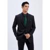 imageHISDERN Mens Dress Shirt with Tie Pocket Square Set Classic Button Down Shirt Matching Tie Long Sleeve ShirtsBlack Green