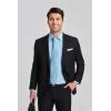 imageHISDERN Mens Dress Shirt with Tie Pocket Square Set Classic Button Down Shirt Matching Tie Long Sleeve ShirtsBlue Light 2
