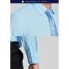 imageHISDERN Mens Dress Shirt with Tie Pocket Square Set Classic Button Down Shirt Matching Tie Long Sleeve ShirtsBlue Light 2