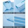 imageHISDERN Mens Dress Shirt with Tie Pocket Square Set Classic Button Down Shirt Matching Tie Long Sleeve ShirtsBlue Light 2