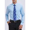 imageHISDERN Mens Dress Shirt with Tie Pocket Square Set Classic Button Down Shirt Matching Tie Long Sleeve ShirtsBlue Light