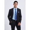 imageHISDERN Mens Dress Shirt with Tie Pocket Square Set Classic Button Down Shirt Matching Tie Long Sleeve ShirtsBlue Light