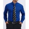 imageHISDERN Mens Dress Shirt with Tie Pocket Square Set Classic Button Down Shirt Matching Tie Long Sleeve ShirtsBlue Royal