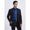 imageHISDERN Mens Dress Shirt with Tie Pocket Square Set Classic Button Down Shirt Matching Tie Long Sleeve ShirtsBlue Royal