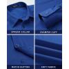 imageHISDERN Mens Dress Shirt with Tie Pocket Square Set Classic Button Down Shirt Matching Tie Long Sleeve ShirtsBlue Royal