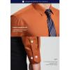 imageHISDERN Mens Dress Shirt with Tie Pocket Square Set Classic Button Down Shirt Matching Tie Long Sleeve ShirtsBrown