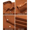 imageHISDERN Mens Dress Shirt with Tie Pocket Square Set Classic Button Down Shirt Matching Tie Long Sleeve ShirtsBrown