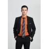 imageHISDERN Mens Dress Shirt with Tie Pocket Square Set Classic Button Down Shirt Matching Tie Long Sleeve ShirtsBrown