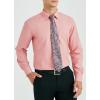 imageHISDERN Mens Dress Shirt with Tie Pocket Square Set Classic Button Down Shirt Matching Tie Long Sleeve ShirtsDusty Pink