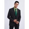 imageHISDERN Mens Dress Shirt with Tie Pocket Square Set Classic Button Down Shirt Matching Tie Long Sleeve ShirtsGreen