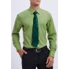 imageHISDERN Mens Dress Shirt with Tie Pocket Square Set Classic Button Down Shirt Matching Tie Long Sleeve ShirtsGreen