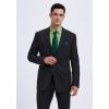 imageHISDERN Mens Dress Shirt with Tie Pocket Square Set Classic Button Down Shirt Matching Tie Long Sleeve ShirtsGreen