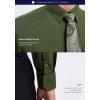 imageHISDERN Mens Dress Shirt with Tie Pocket Square Set Classic Button Down Shirt Matching Tie Long Sleeve ShirtsGreen Army