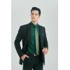 imageHISDERN Mens Dress Shirt with Tie Pocket Square Set Classic Button Down Shirt Matching Tie Long Sleeve ShirtsGreen Forest