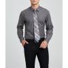 imageHISDERN Mens Dress Shirt with Tie Pocket Square Set Classic Button Down Shirt Matching Tie Long Sleeve ShirtsGrey