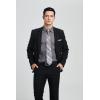imageHISDERN Mens Dress Shirt with Tie Pocket Square Set Classic Button Down Shirt Matching Tie Long Sleeve ShirtsGrey
