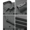 imageHISDERN Mens Dress Shirt with Tie Pocket Square Set Classic Button Down Shirt Matching Tie Long Sleeve ShirtsGrey