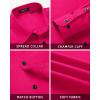 imageHISDERN Mens Dress Shirt with Tie Pocket Square Set Classic Button Down Shirt Matching Tie Long Sleeve ShirtsHot Pink